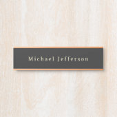 Trendy Matte Black Minimalist Own Name  Türschild (Vorderseite )