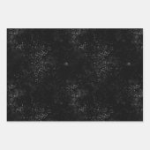 Trendy Matte Black und Gray Grunge Texture Geschenkpapier Set (Vorderseite 3)