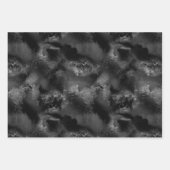 Trendy Matte Black und Gray Grunge Texture Geschenkpapier Set (Vorderseite)