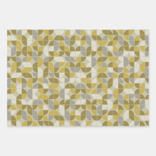 Trendy MCM Halbmond Muster - schwarz und schwarz Geschenkpapier Set (Vorderseite 3)