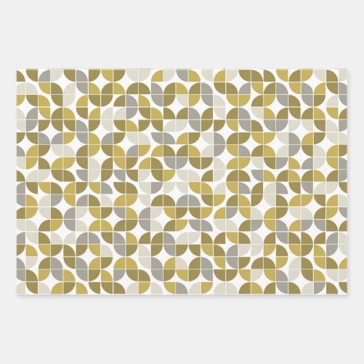 Trendy MCM Halbmond Muster - schwarz und schwarz Geschenkpapier Set (Vorderseite 2)