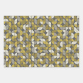 Trendy MCM Halbmond Muster - schwarz und schwarz Geschenkpapier Set (Vorderseite)