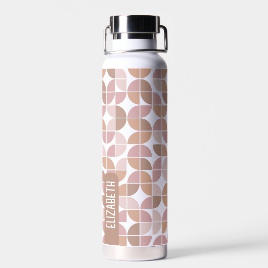 Trendy MCM Halbmondmuster mit blauer Namensblöcke Trinkflasche (Rückseite)