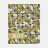 Trendy MCM Halbmondmuster mit Goldnamenblock Fleecedecke (Vorderseite)