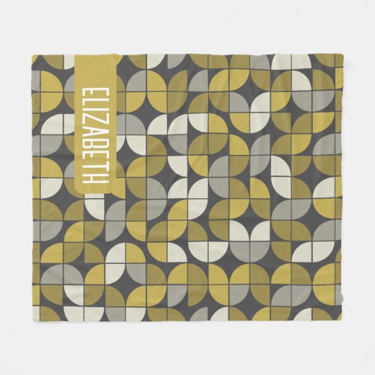 Trendy MCM Halbmondmuster mit Goldnamenblock Fleecedecke (Vorderseite (Horizontal))