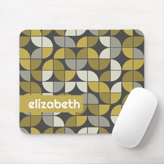 Trendy MCM Halbmondmuster mit Goldnamenblock Mousepad (Mit Mouse)