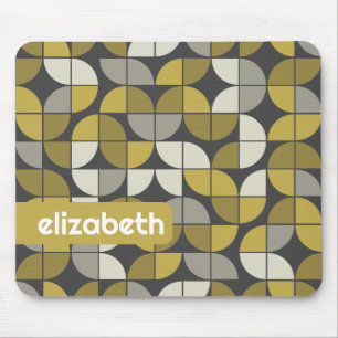 Trendy MCM Halbmondmuster mit Goldnamenblock Mousepad