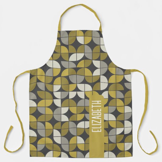 Trendy MCM Halbmondmuster mit Goldnamenblock Schürze (Vorderseite)