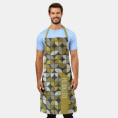 Trendy MCM Halbmondmuster mit Goldnamenblock Schürze (Getragen)