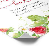 Trendy Meadow Strawberry Baby Shower MOMOSA Bar Poster (Ecke)