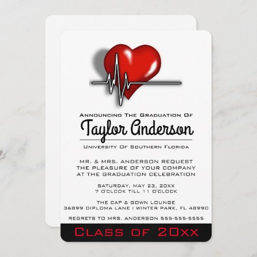 Trendy Medical School Abschluss Ankündigung (Vorne/Hinten)