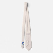 Trendy Medium Blue 3D-Anfangsbuchstabe | Linenfarb Krawatte (Rückseite)