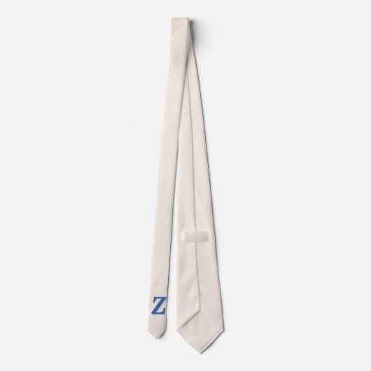 Trendy Medium Blue 3D-Anfangsbuchstabe | Linenfarb Krawatte (Rückseite)