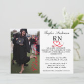 Trendy medizinische RN-SchulAbschluss-Mitteilung Einladung (Stehend Vorderseite)