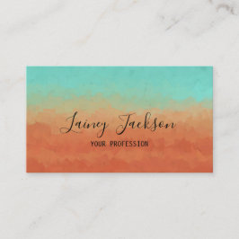 Trendy meergrün und gebrannt orange abstrakt visitenkarte