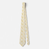 Trendy Mellow Yellow Floral Trauzeugen Wedding Krawatte (Vorderseite)