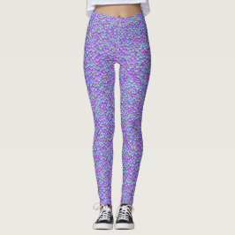Trendy Mermaid Schwanz Lila Fischskala Muster Leggings