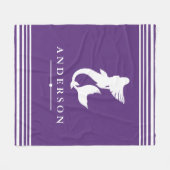 Trendy Mermaid Silhouette & White Stripes Fleecedecke (Vorderseite (Horizontal))