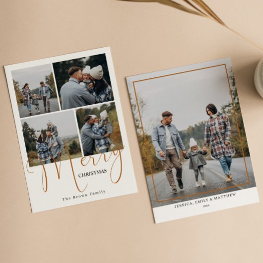Trendy Merry Christmas 5 Foto Feiertagskarte