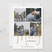 Trendy Merry Christmas 5 Foto Feiertagskarte (Vorderseite)