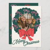 Trendy Merry Christmas Feiertagskarte (Vorne/Hinten)