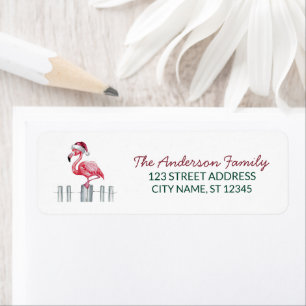 Trendy Merry Christmas Flamingo Rücksendeadresse