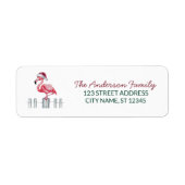 Trendy Merry Christmas Flamingo Rücksendeadresse (Vorne)