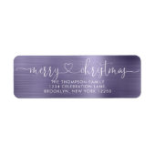 Trendy Merry Christmas Heart Script Metal Lavender (Vorne)