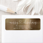 Trendy Merry Christmas Heart Script Metallic Gold (Insitu)