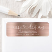 Trendy Merry Christmas Heart Script Metallic Rose (Insitu)