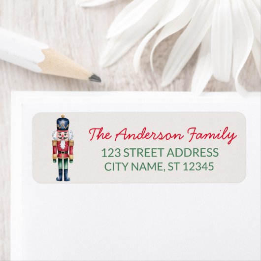 Trendy Merry Christmas Nutcracker Rücksendeadresse (Insitu)