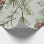 Trendy Merry Christmas Pine Cones and Branches Geschenkpapier (Ecke)
