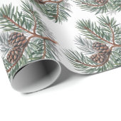 Trendy Merry Christmas Pine Cones and Branches     Geschenkpapier (Rolleneckpunkt)