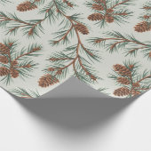 Trendy Merry Christmas Pine Cones and Branches Geschenkpapier (Ecke)