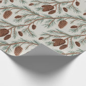 Trendy Merry Christmas Pine Cones and Branches Geschenkpapier (Ecke)