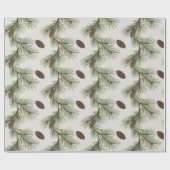 Trendy Merry Christmas Pine Cones and Branches     Geschenkpapier (Flach)