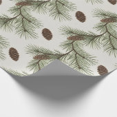 Trendy Merry Christmas Pine Cones and Branches     Geschenkpapier (Ecke)
