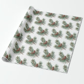 Trendy Merry Christmas Pine Cones and Branches Geschenkpapier (Ungerollt)