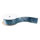 Trendy Metal Blue Satin Ribbon Satinband (Spule)
