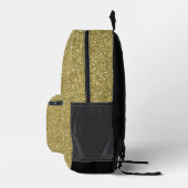 Trendy Metallic Glitzer Gold - Ihr Name Bedruckter Rucksack (Rechts)