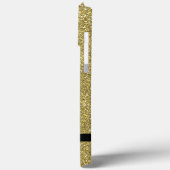 Trendy Metallic Glitzer Gold Light Mit Monogramm Case-Mate iPhone Hülle (Rückseite / Links)