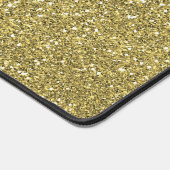 Trendy Metallic Glitzer Gold Light Mit Monogramm Schreibtischunterlage (Ecke)