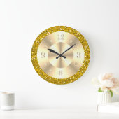 Trendy Metallic Gold Glitter Sparkle Glam Große Wanduhr (Zuhause)