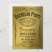 Trendy Metallic Gold Typografy Bachelor Party Einladung (Vorderseite)