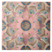 Trendy Metallic Gold und Pink Mandala Design Fliese (Vorderseite)