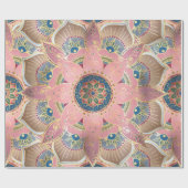 Trendy Metallic Gold und Pink Mandala Design Geschenkpapier (Flach)