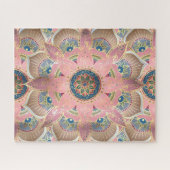 Trendy Metallic Gold und Pink Mandala Design Puzzle (Horizontal)