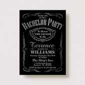 Trendy Metallic Silver Typografy Bachelor Party Einladung