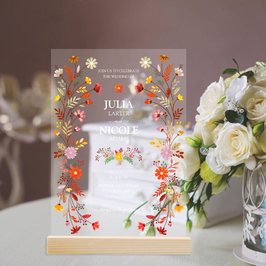 Trendy Mexican Talavera Floral Fiesta Wedding Acryleinladungen