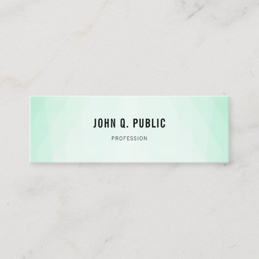Trendy Mini Green Moderne Minimalistische Vorlage Mini Visitenkarte (Vorderseite)